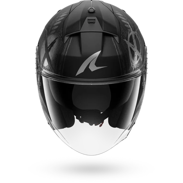 SHARK SKWAL JET SHIEVER Mat NEGRO Anthra Plata Casco De Moto