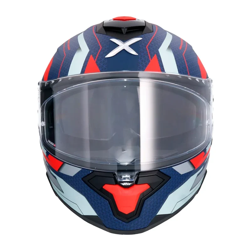 AXOR BRUTALE PLEXUS CASCO INTEGRL DE MOTO AZUL MATE ROJO