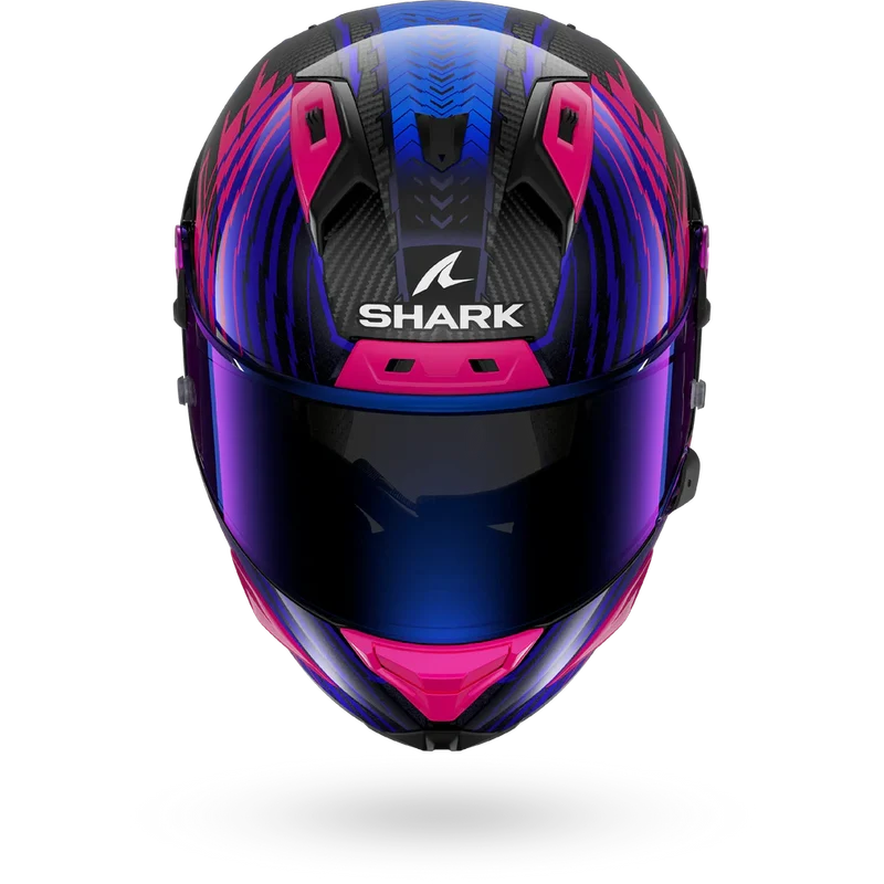 SHARK Aeron Edgy Carbon Casco De Moto Cromo Azul