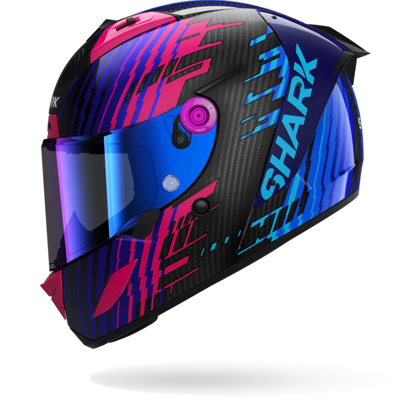 SHARK Aeron Edgy Carbon Casco De Moto Cromo Azul
