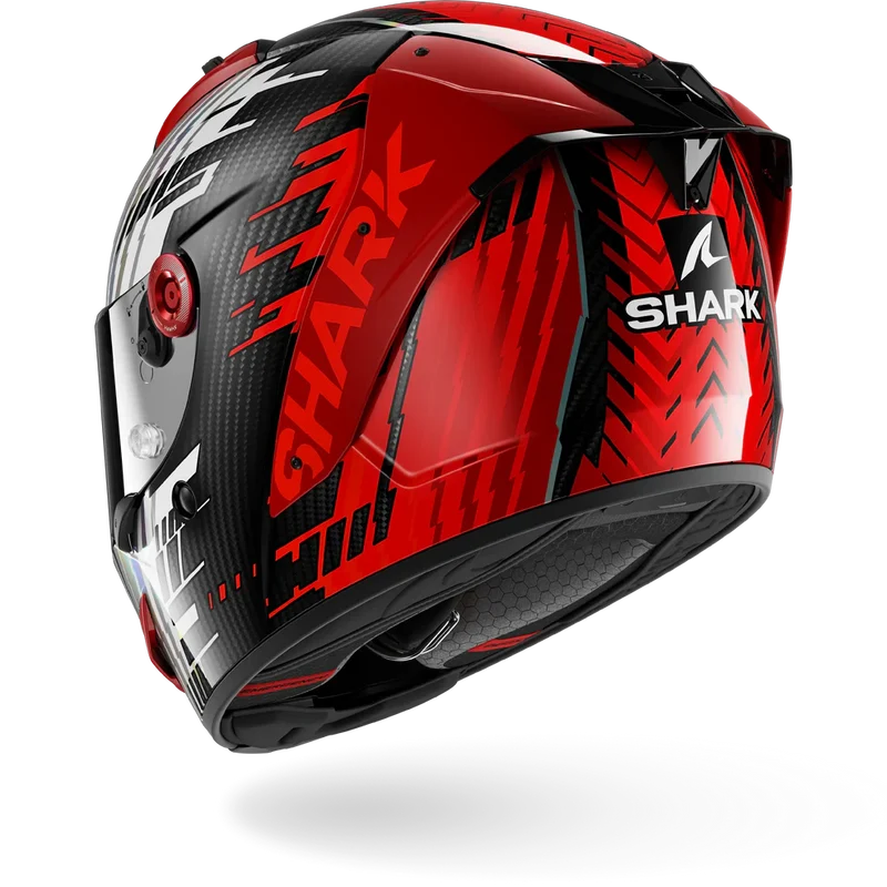 SHARK Aeron Edgy Carbon Casco De Moto Cromo Rojo