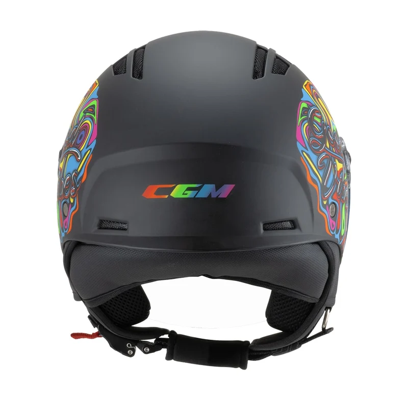 CGM 116X AIR CITY CASCO JET DE MOTO NEGRO AZUL VERDE