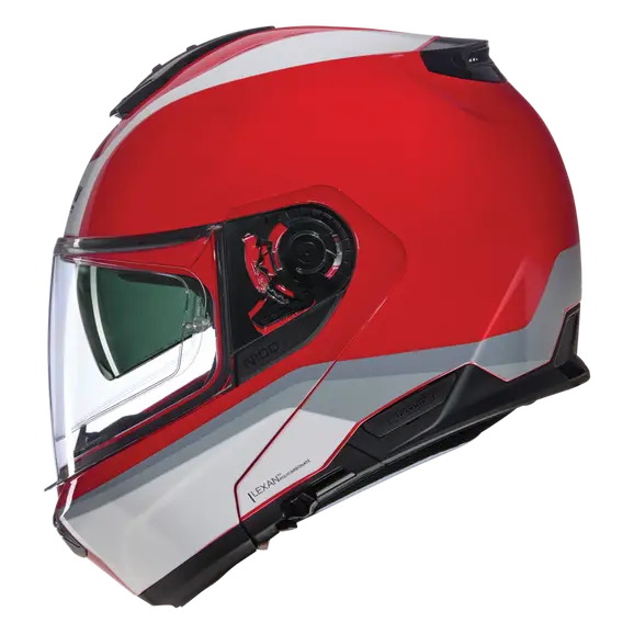 NOLAN N100-6 INCOGNITO 345 Modular Casco Rosso Bianco Argento