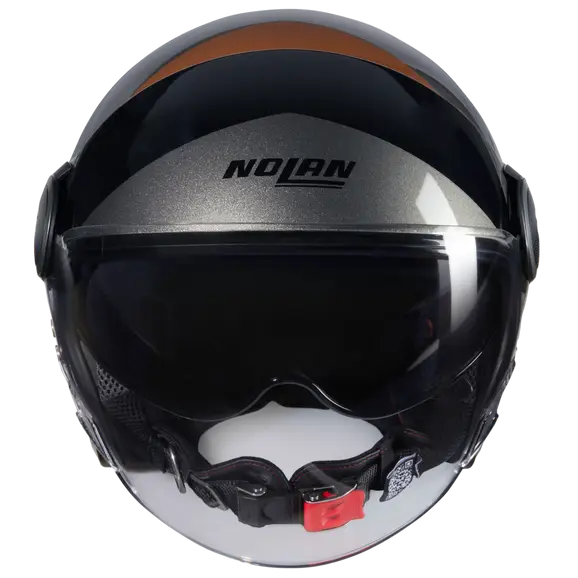 NOLAN N21 Visor Tangente 352 Casco Abierto Scooter Nero Grigio Terra