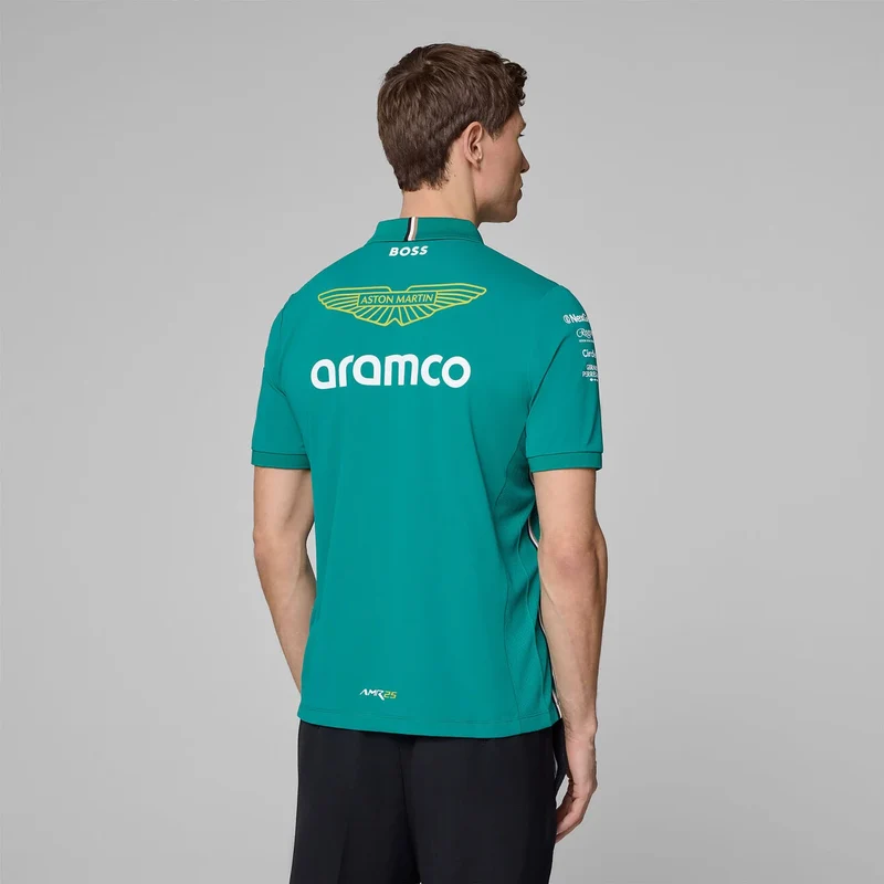 ASTON MARTIN F1 Hombres Team 2025 Camiseta Polo Verde