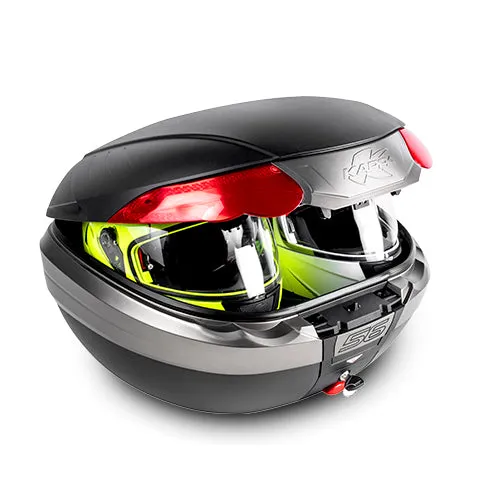 KAPPA MALETA MK56 NEGRO BASE 56 LTS CATADIÓPTRICOS ROJO