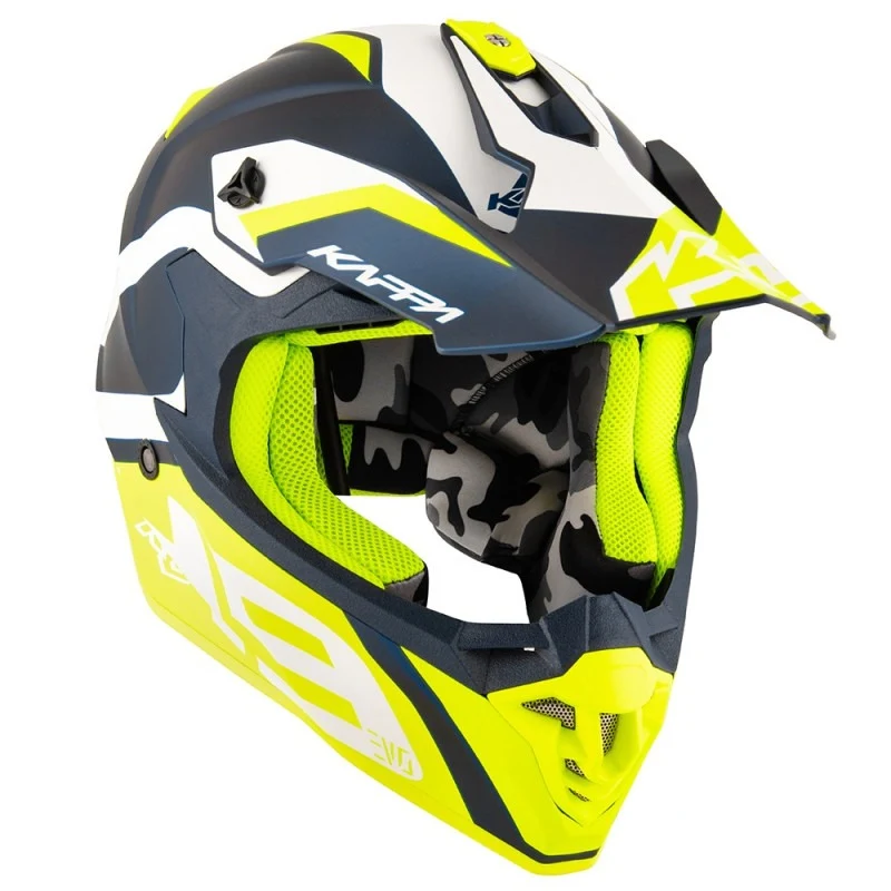KAPPA KV49 EVO Todoterreno Motocross Blanco Azul Amarillo