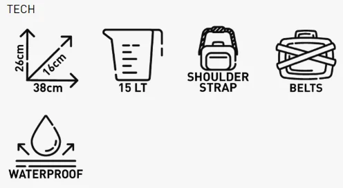 KAPPA ST104W Stryker impermeable correas carga Bolsa 15 L