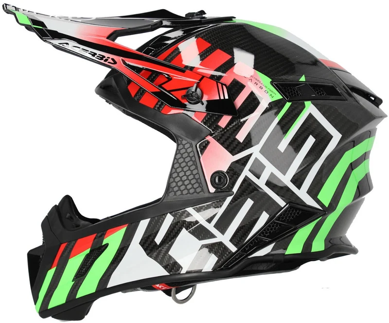 ACERBIS CASCO STEEL CARBONO 2206 NEGRO VERDE ROJO