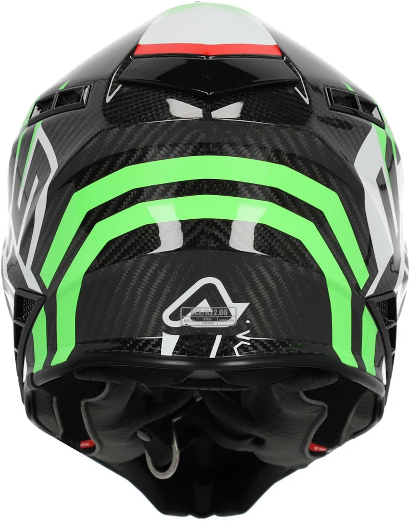 ACERBIS CASCO STEEL CARBONO 2206 NEGRO VERDE ROJO