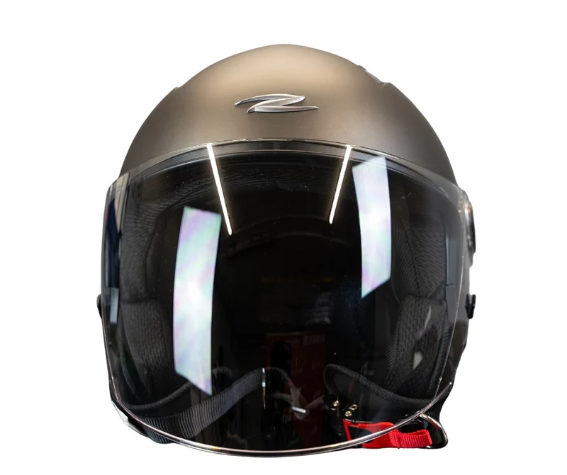 ZEUS CASCO JET ZS-617 MATT BLACK SILVER