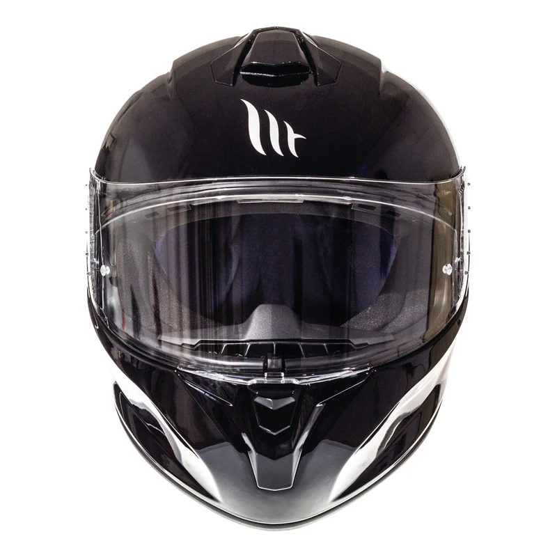 MT FF106 TARGO SOLID CASCO DE MOTO A1 NEGRO BRILLO