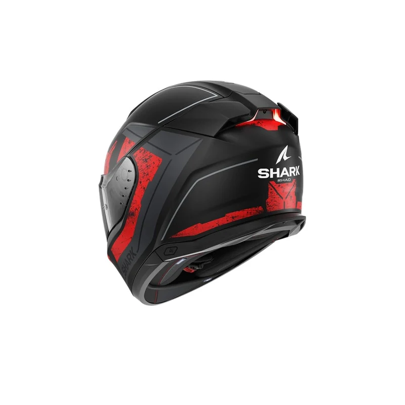 SHARK SKWAL i3 RHAD Integral Casco Negro Mate Cromo Rojo