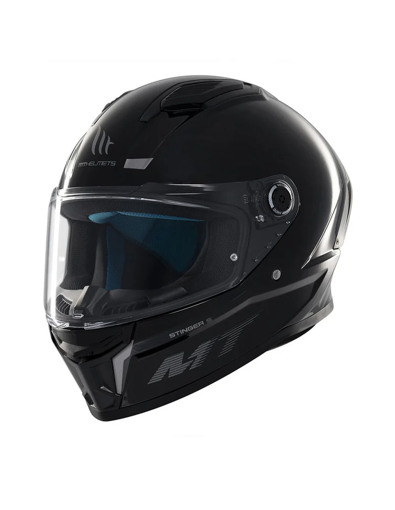 MT STINGER 2 SOLID INTEGRALES CASCO DE MOTO A1 NEGRO BRILLO