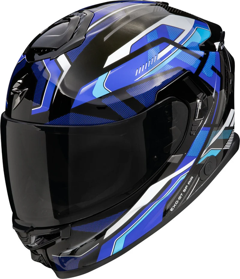 SCORPION CASCOS INTEGRALES EXO-GT SP AIR AUGUSTA NEGRO GRIS AZUL