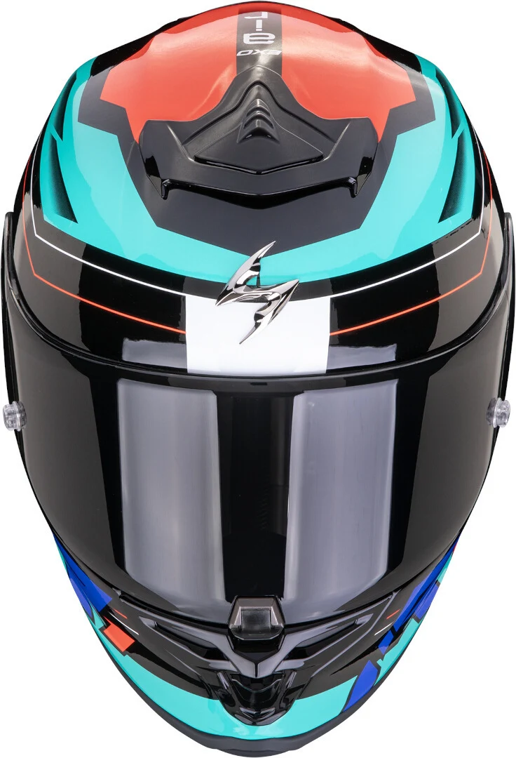 SCORPION - EXO R1 EVO AIR BLAZE Negro-Azul-Rojo