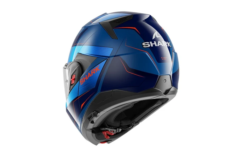 SHARK OXO MEKARIUM Azul Chromo Naranja Casco De Moto