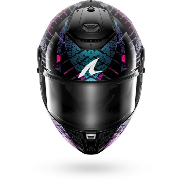SHARK SPARTAN RS REPTAIA NEGRO Azul Glitter Casco De Moto