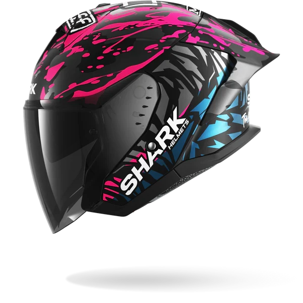 SHARK SKWAL JET CUP REPLICA NEGRO AZUL VIOLETA Casco De Moto