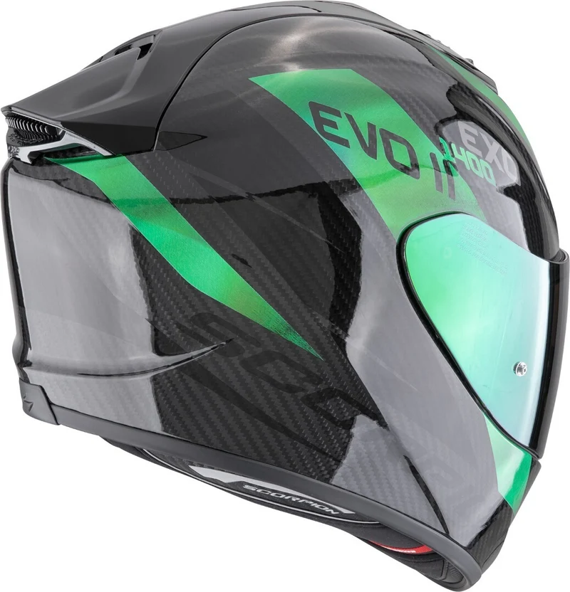 SCORPION CASCOS INTEGRALES EXO-1400 EVO II CARBON AIR PLATTED NEGRO VERDE