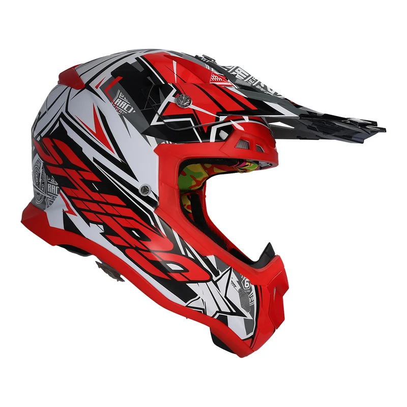 SHIRO MX-917 THUNDER 3 Casco de moto De Motocross rojo