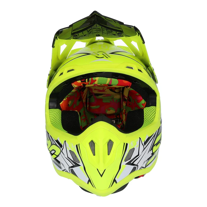 SHIRO MX-917 THUNDER 3 Casco de moto De Motocross Amarillo Flúor