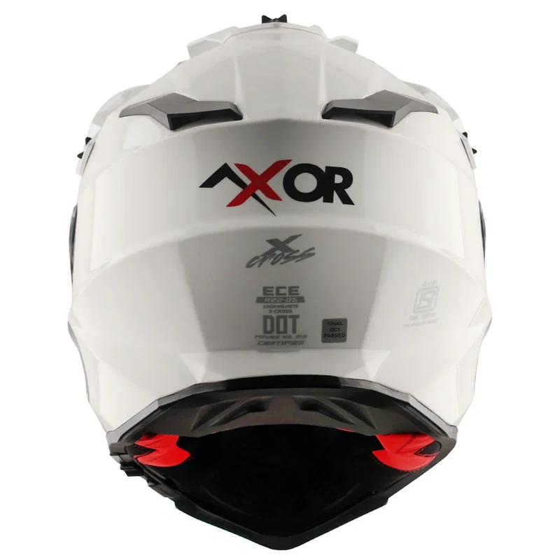 AXOR X-CROSS CASCO DOBLE VISERA DEPORTIVO DUAL MOTOCICLETA BLANCO PERLA