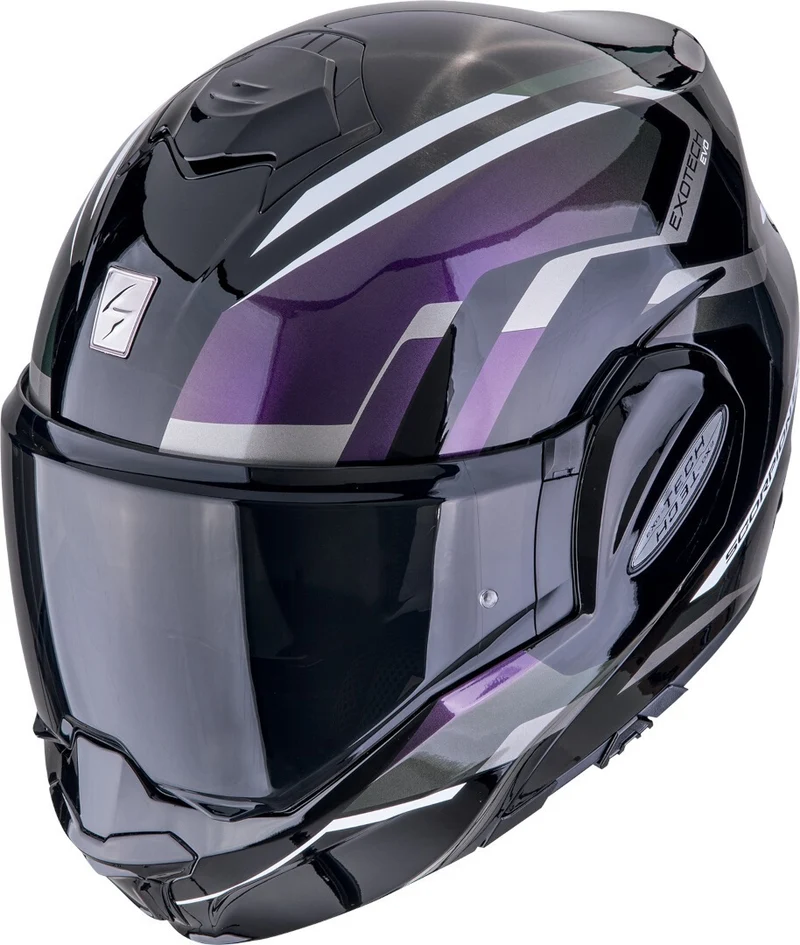 SCORPION EXO Tech Evo Furio de moto Casco modular Negro Camaleon