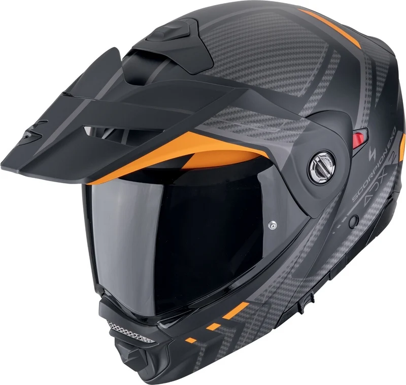 SCORPION ADX-2 LEWIS Aventura Moto Casco Negro Mate Naranja