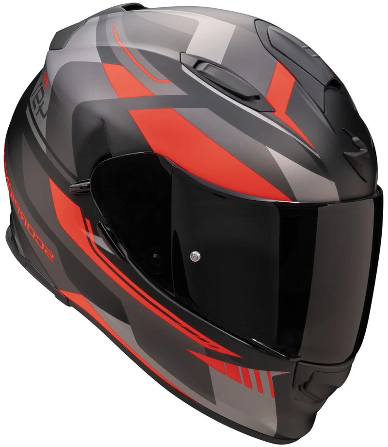 SCORPION CASCOS INTEGRALES EXO-491 ABILIS NEGRO MATE PLATA ROJO