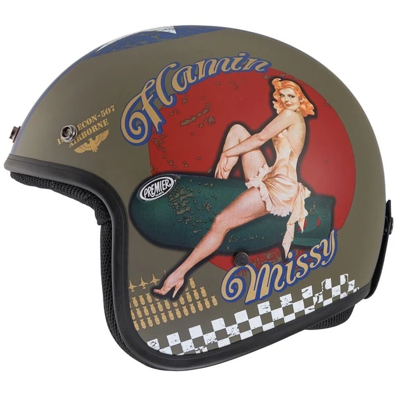 PREMIER CLASSIC PIN UP MILY BM Motocicleta Abierto Casco