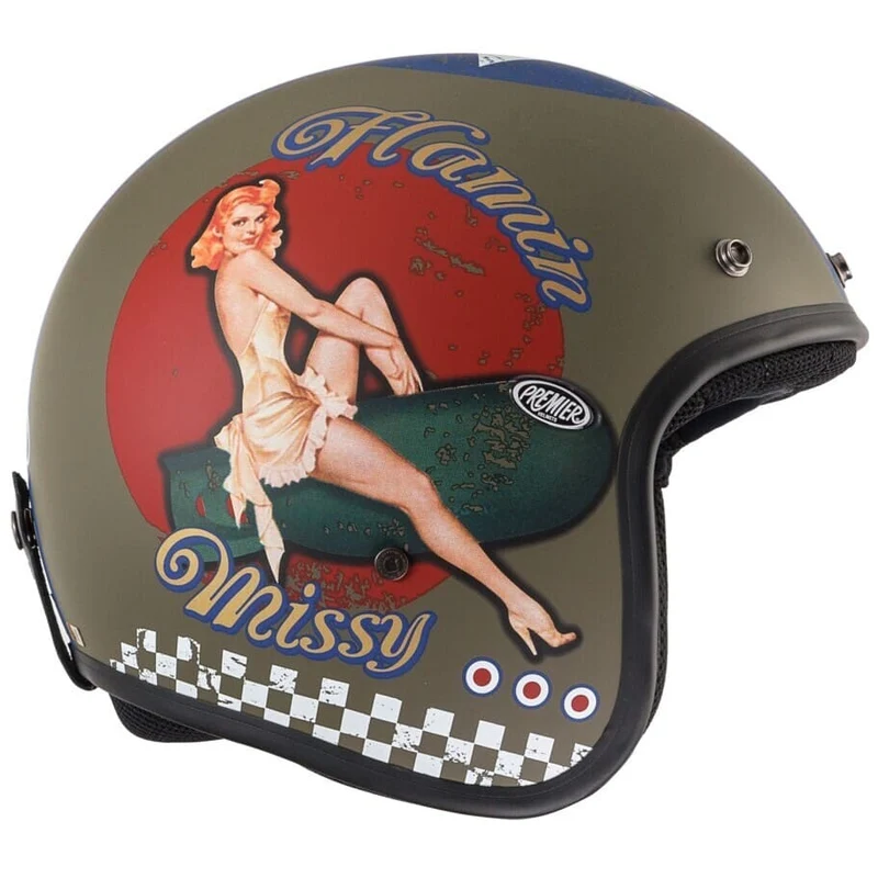PREMIER CLASSIC PIN UP MILY BM Motocicleta Abierto Casco