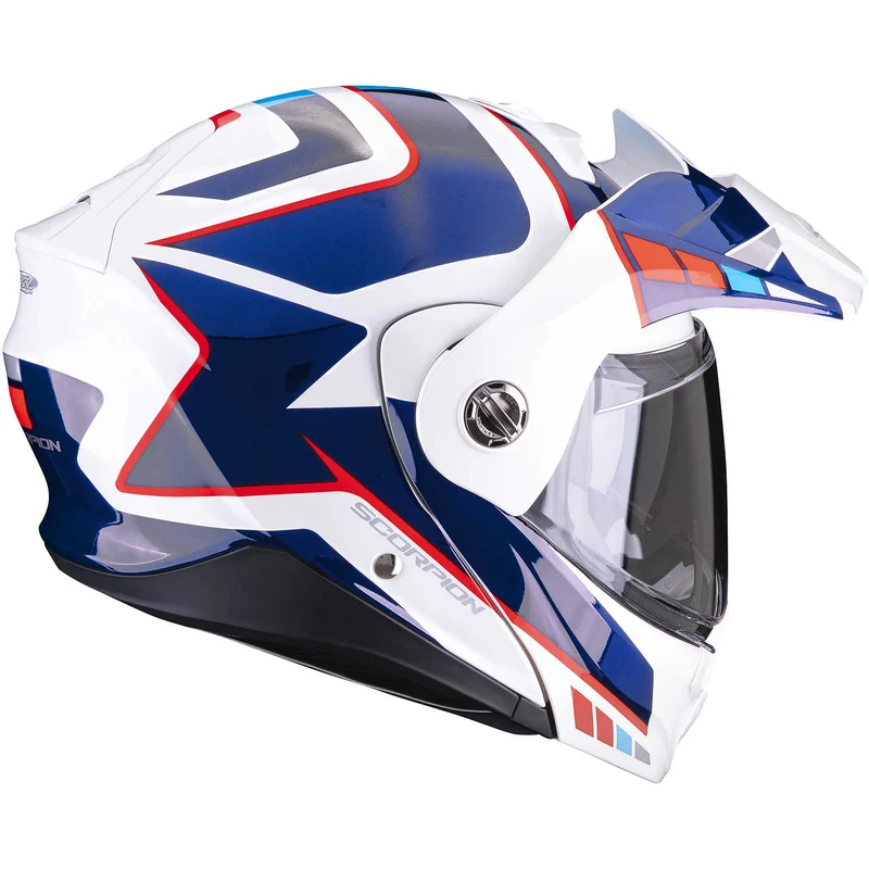 SCORPION - ADX-2 CAMINO CASCO DE MOTO Perla blanco-azul-rojo