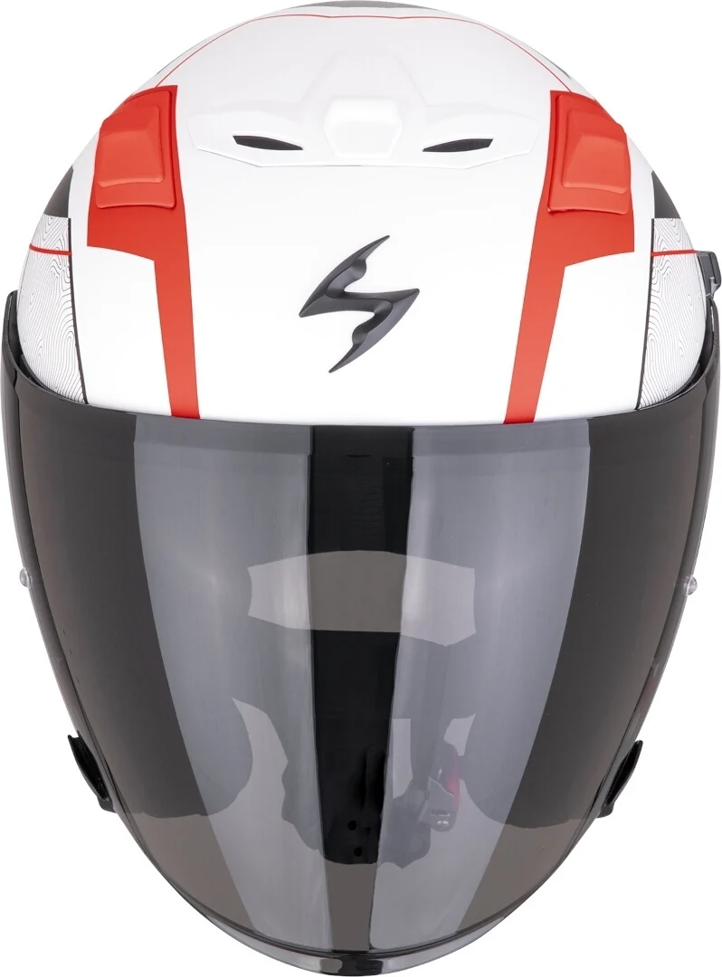 SCORPION EXO-Z1 VUE Moto Urbano Jet Casco Blanco Mate Rojo Negro