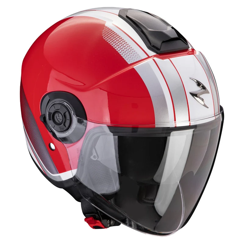 SCORPION EXO-CITY II VEL Abierto Jet Casco Rojo Blanco