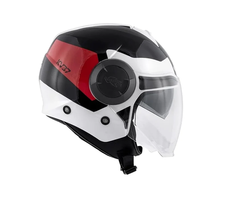KAPPA KV37 EVO Moto Cara Abierta Casco Blanco Marrón Negro