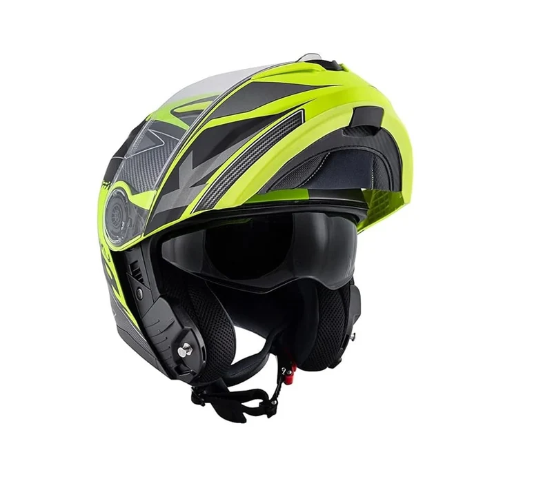 KAPPA KV32 Orlando Moto Modular Casco Negro Mate Amarillo