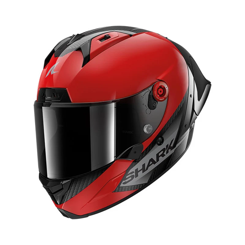 SHARK AERON GP BLANK DE CARBONO CASCO DE MOTO CARBONO ROJO ANTRACITA
