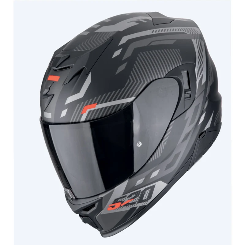 SCORPION EXO-520 EVO AIR RANKA LIGERO CASCO Negro mate plata rojo