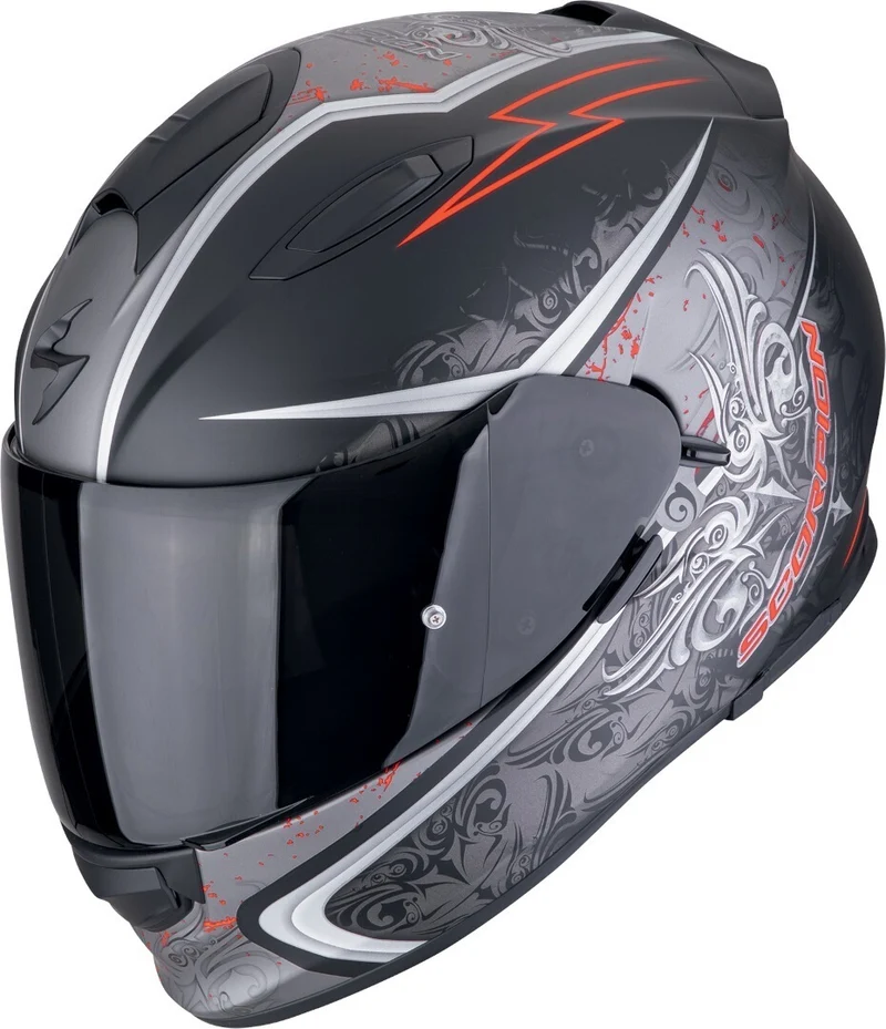 SCORPION CASCOS INTEGRALES EXO-491 RUN NEGRO MATE ROJO