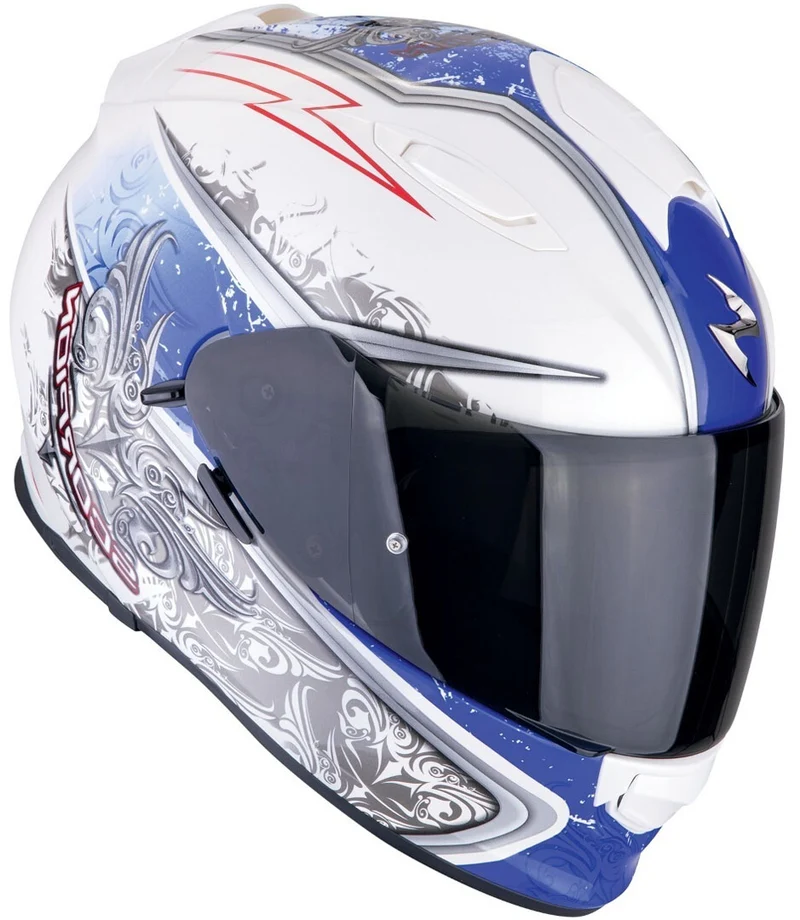 SCORPION CASCOS INTEGRALES EXO-491 RUN BLANCO AZUL