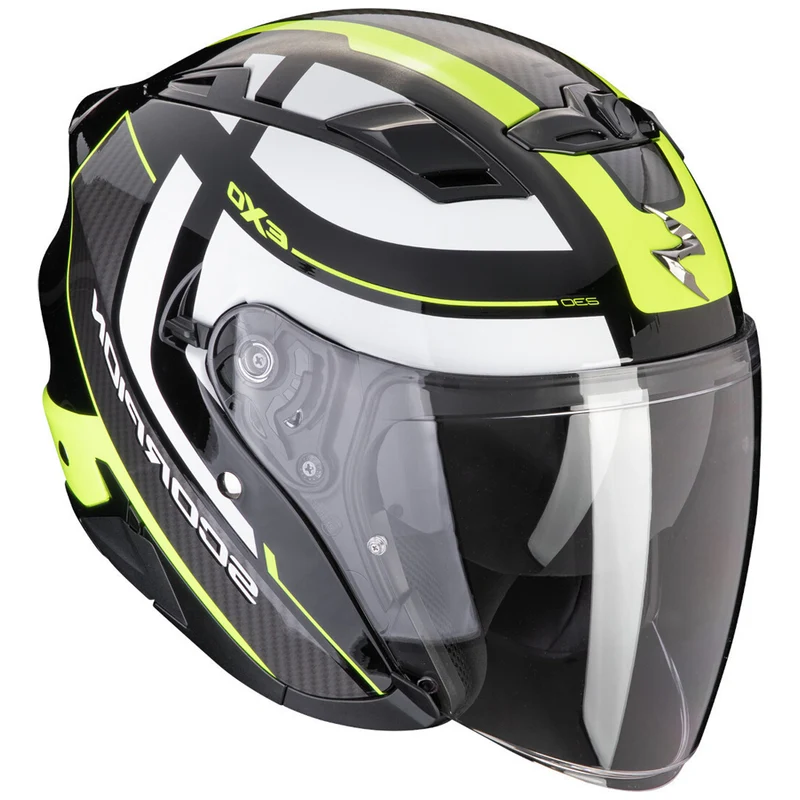 SCORPION EXO 230 PUL Abierto Casco Negro Amarillo neon