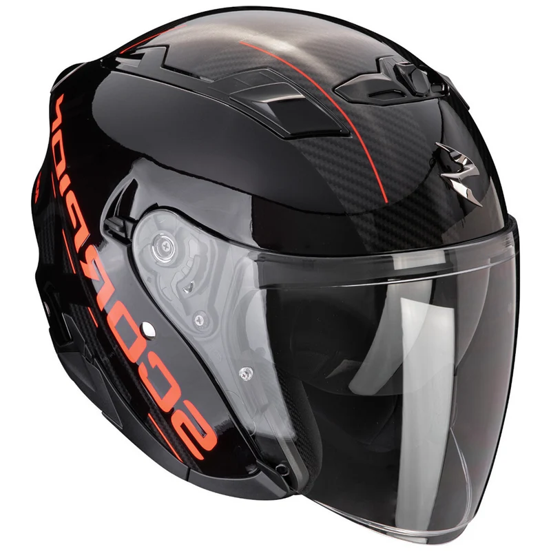 SCORPION EXO 230 QR Abierto Casco Negro Rojo