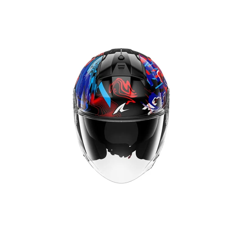 SHARK SKWAL JET PRANZ URBANO TURISMO CASCO NEGRO AZUL ROJO