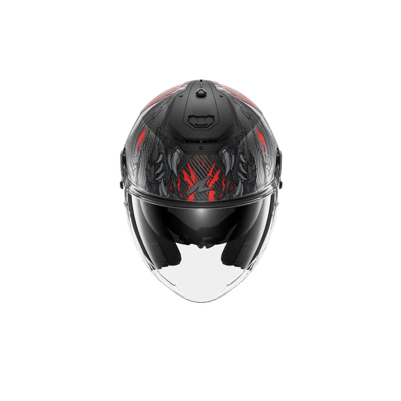 SHARK Rs Jet Carbon Shaytan Anthracite Negro Mate Rojo Casco
