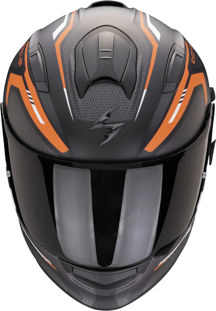 SCORPION CASCOS INTEGRALES EXO 491 KRIPTA NEGRO MATE NARANJA BLANCO