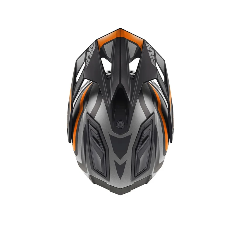 GIVI 80.1 APEX AXTE ADVENTURE CASCO INTEGRAL DE MOTO TITANIO NEGRO NARANJA