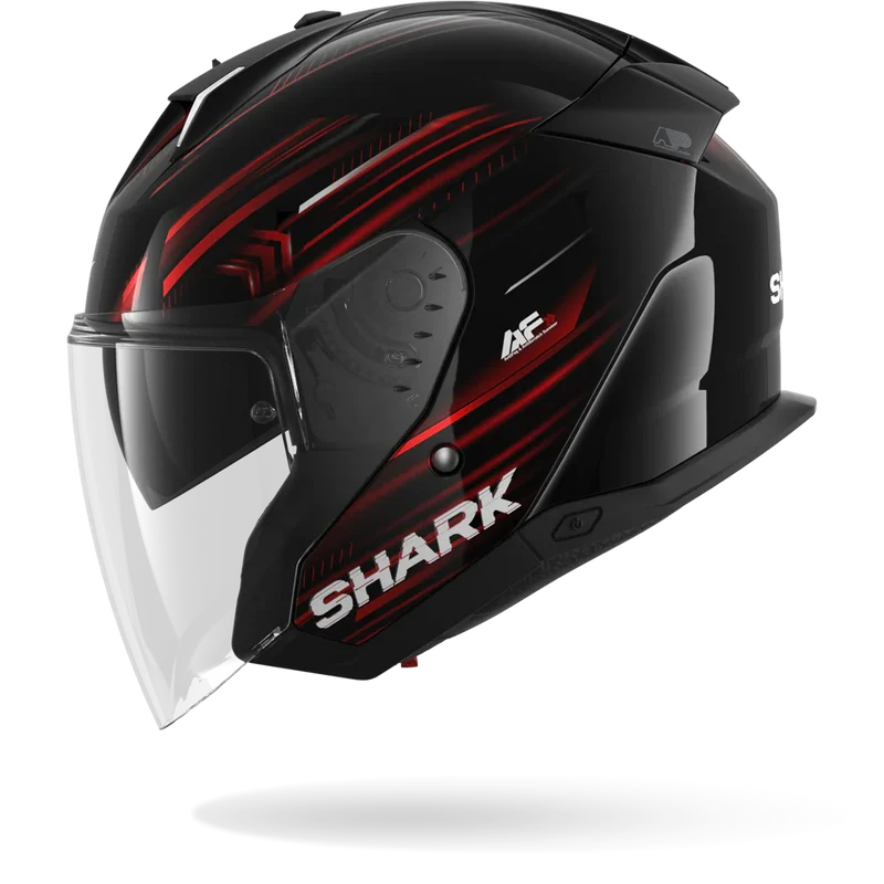 SHARK SKWAL i3 JET Light-Blur Casco Negro Rojo Blanco