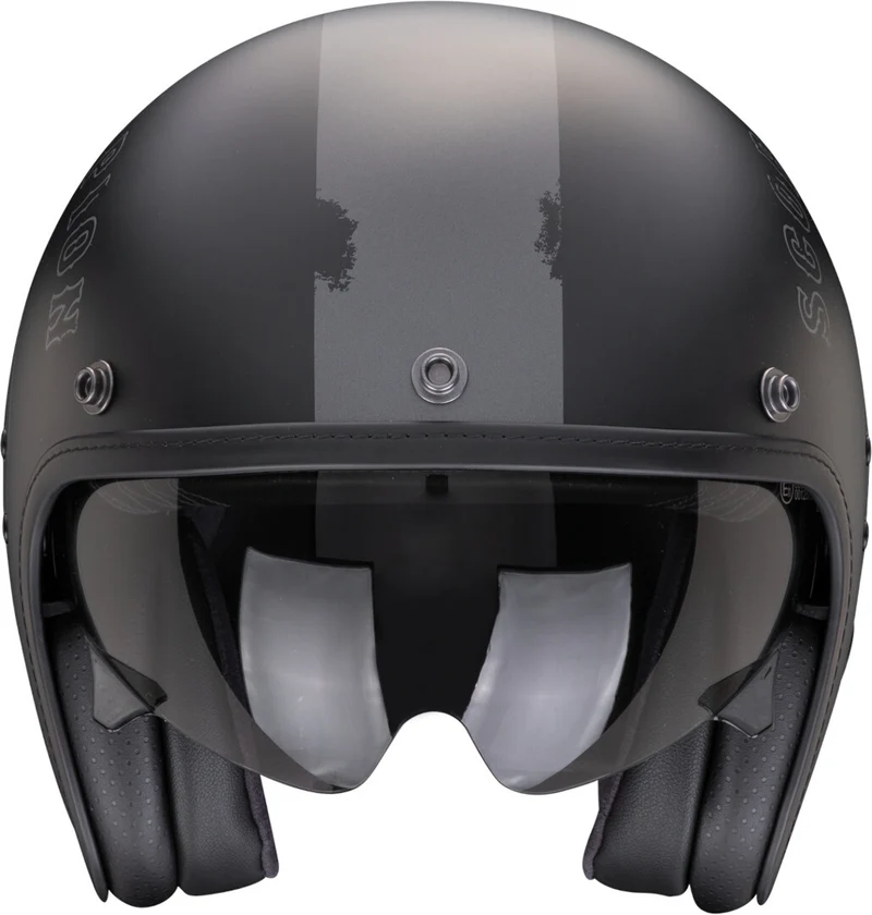 SCORPION - BELFAST EVO SPADE CASCO ABIERTO Negro mate-Plata