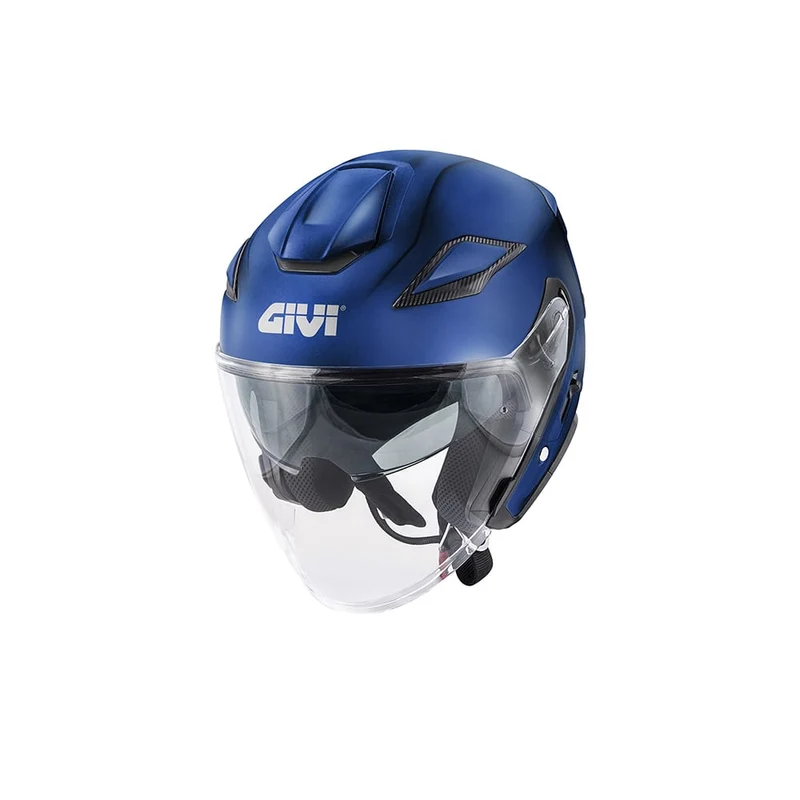 GIVI X29 Fiber Casco Jet Moto Azul Opaco Oscuro